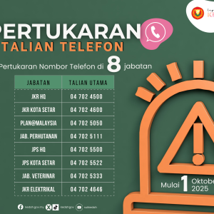 MAKLUMAN PERTUKARAN TALIAN TELEFON JABATAN